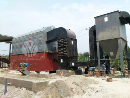 Caldera de vapor de rejilla de cadena serie SZL de 8T para fábricas de paneles de yeso de Bangladesh